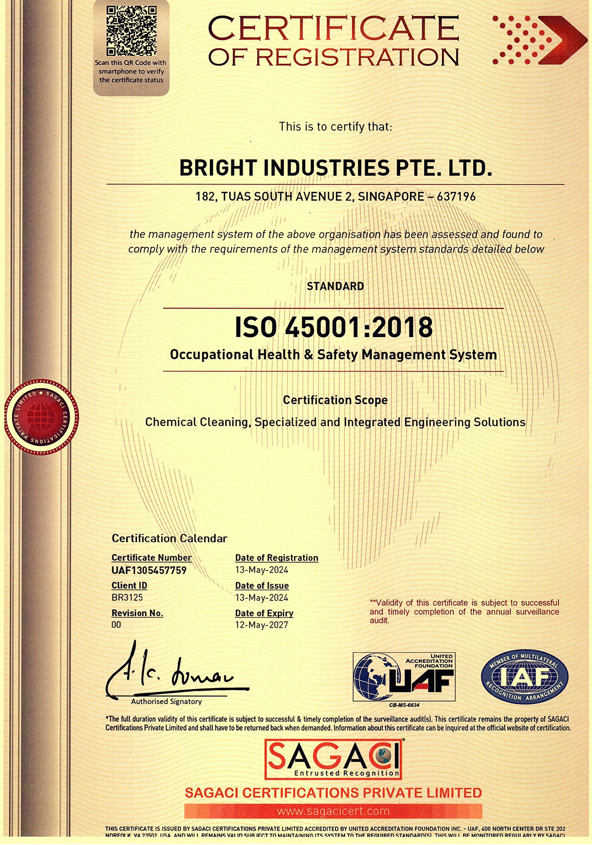 Certificate - ISO 45001_2018